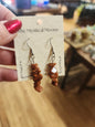 Assorted genuine stone chip earrings in a variety of colors and crystal types, displayed on a white background. Perfect for unique style and everyday crystal energy.