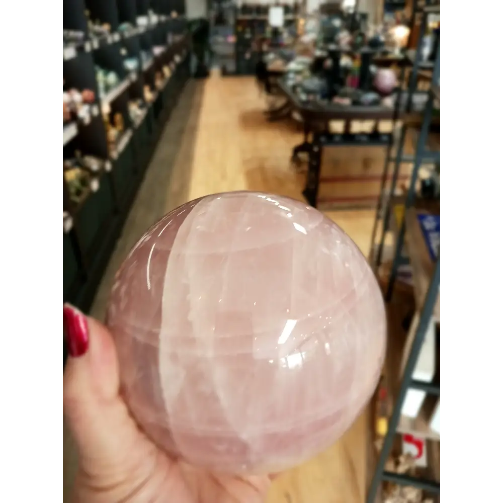 Giant Rose Quartz Sphere – Heart Chakra Healing Crystal | The Mystical Moons - Spheres