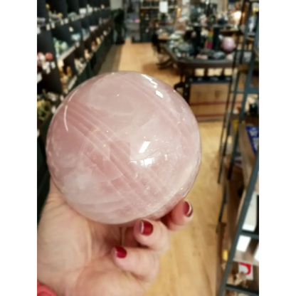 Giant rose quartz sphere for heart chakra healing – The Mystical Moons