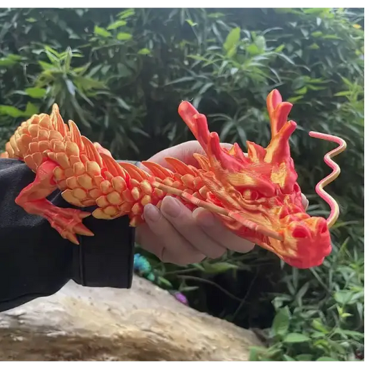 🐉 Gigantic Orange Gold 3D Printed Dragon - 35.43 Inches ✨
