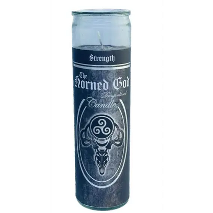🕯️✨ Glass Pillar Ritual Candle – Meditation Ritual and Sacred Ambiance 🌙 - The Horned God - Candles & Accessories