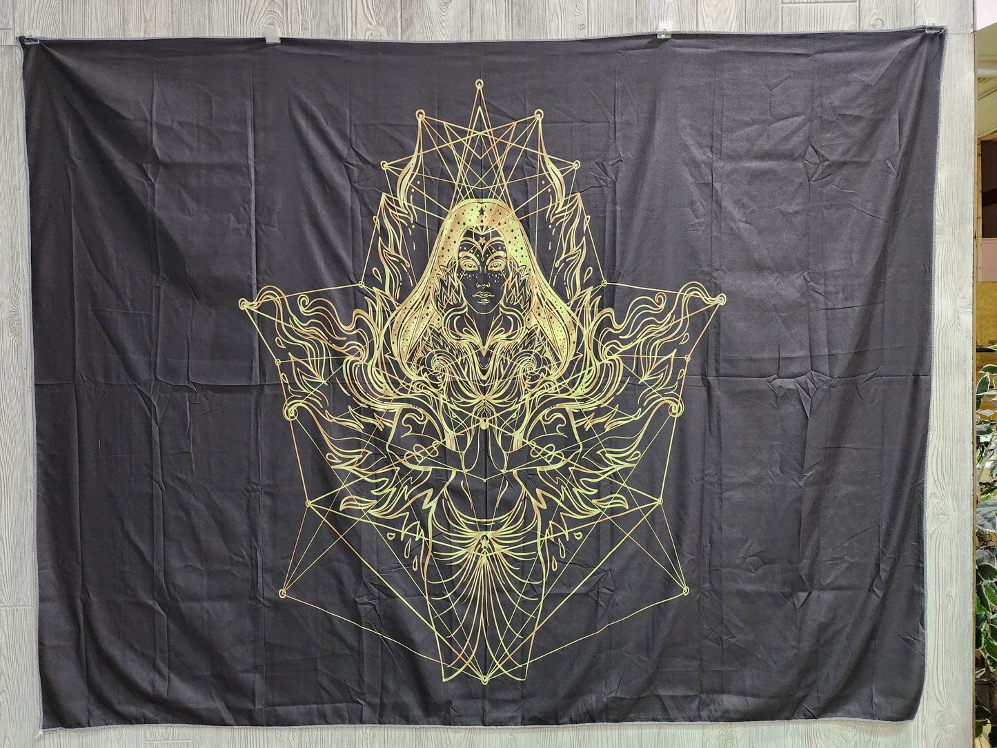 Goddess Black and Gold Tapestry 76 x 58 - Tapestry