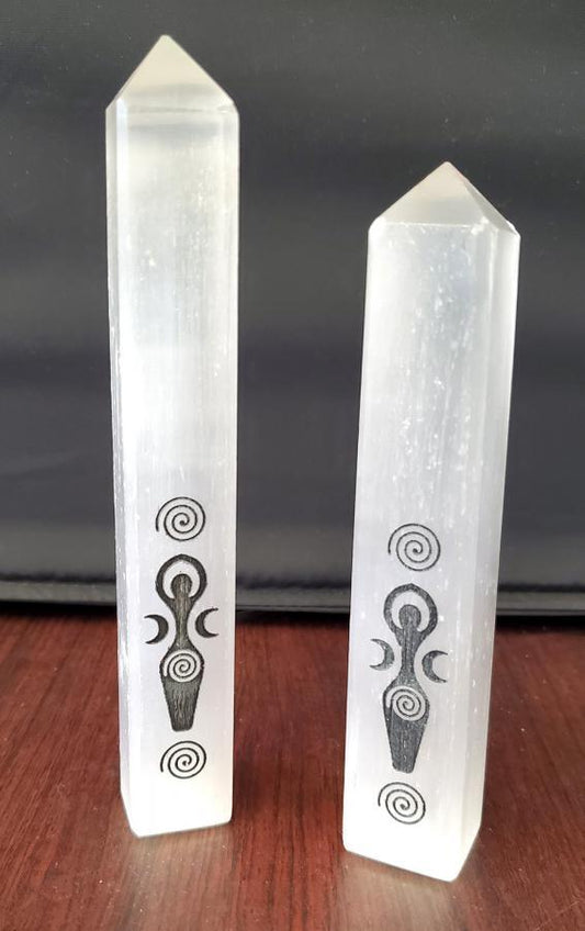 🌍✨ Goddess of the Earth Selenite Obelisk 7 Inch – Grounding Clarity and Divine Feminine Energy 🤍 - Large 7 1/4’’