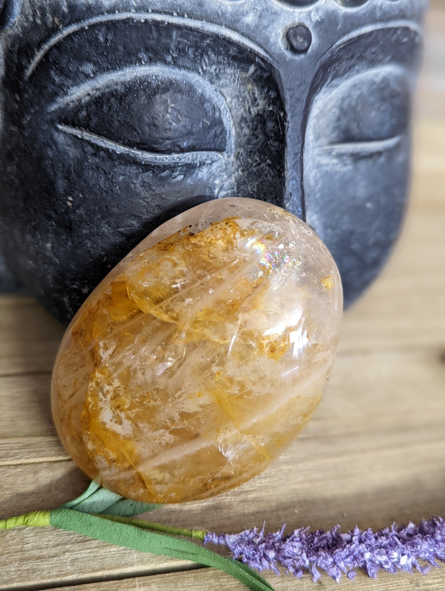 🌞✨ Golden Healer Palmstone Intuitive Pick – Healing Vitality and Divine Light 🤲 - PALM