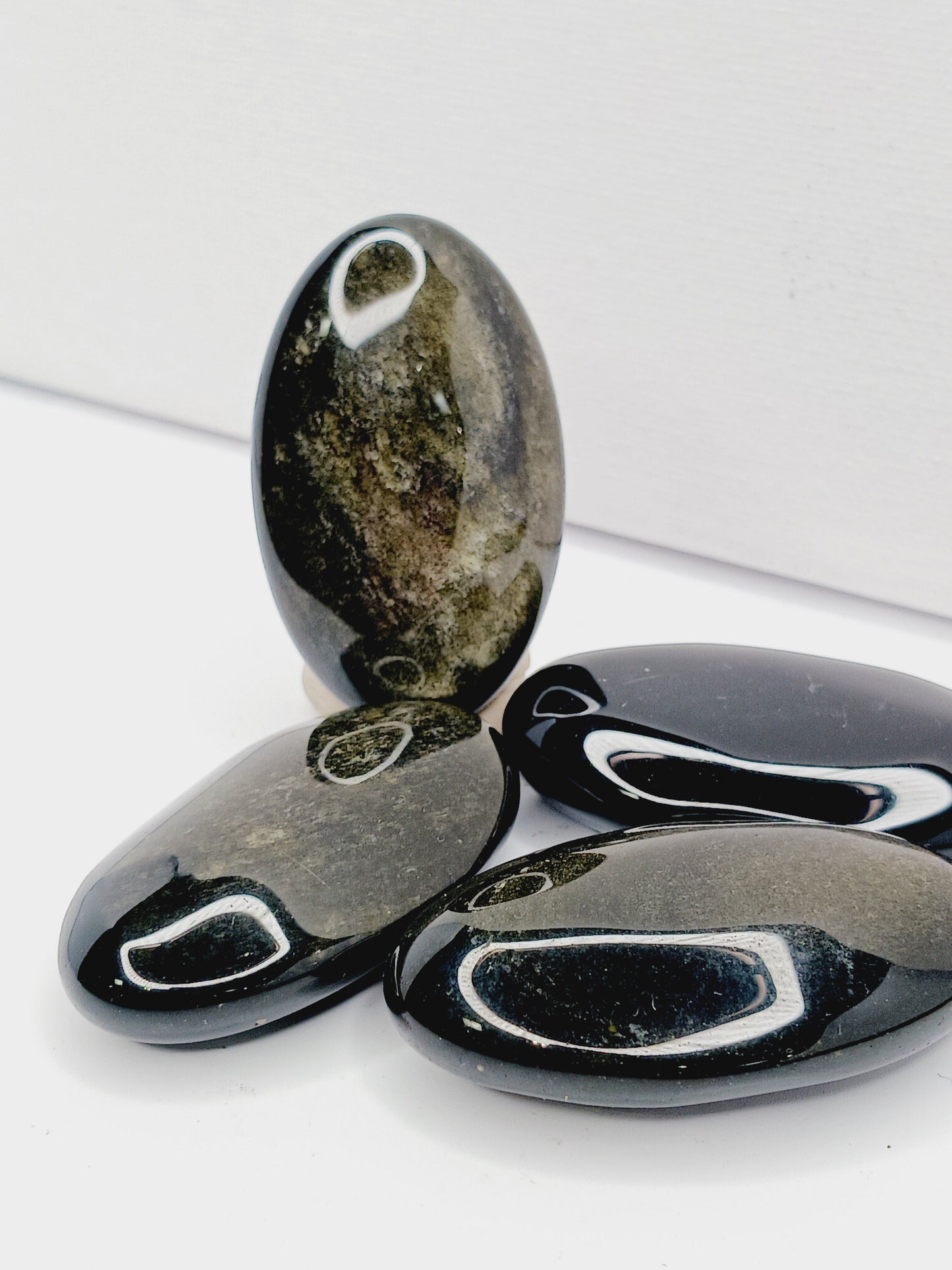 🌟🖤 Golden Sheen Obsidian Palmstone – Protection Empowerment and Inner Clarity ✨ - PALM