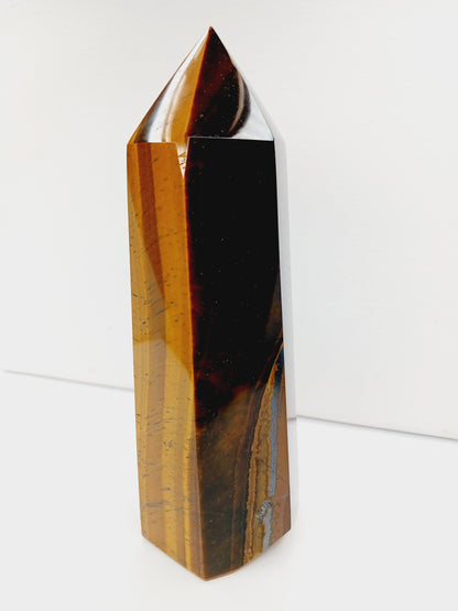 🟡🪨 Golden Tigers Eye Iron Tower – Strength Clarity and Grounded Confidence ✨ - 2 - 6.5’’ - Towers
