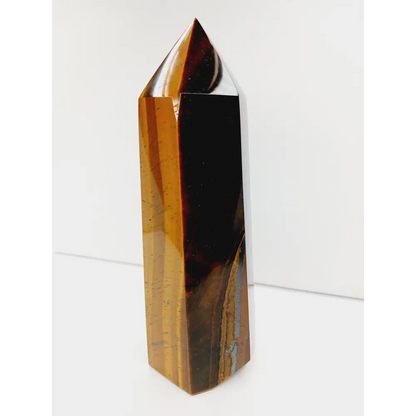 🟡🪨 Golden Tigers Eye Iron Tower – Strength Clarity and Grounded Confidence ✨ - 2 - 6.5’’ - Towers