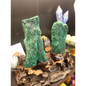 🌴💚 Gorgeous Double Malachite Tower Specimen with Palm Tree Scenery – Nature’s Artistry & Heart Healing! ✨ - Specimens