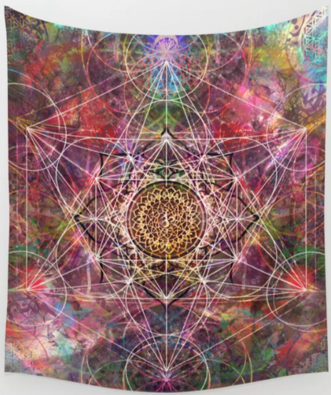Gorgeous Metatrons Cube Tapestry 51 x 57’’ - Tapestry