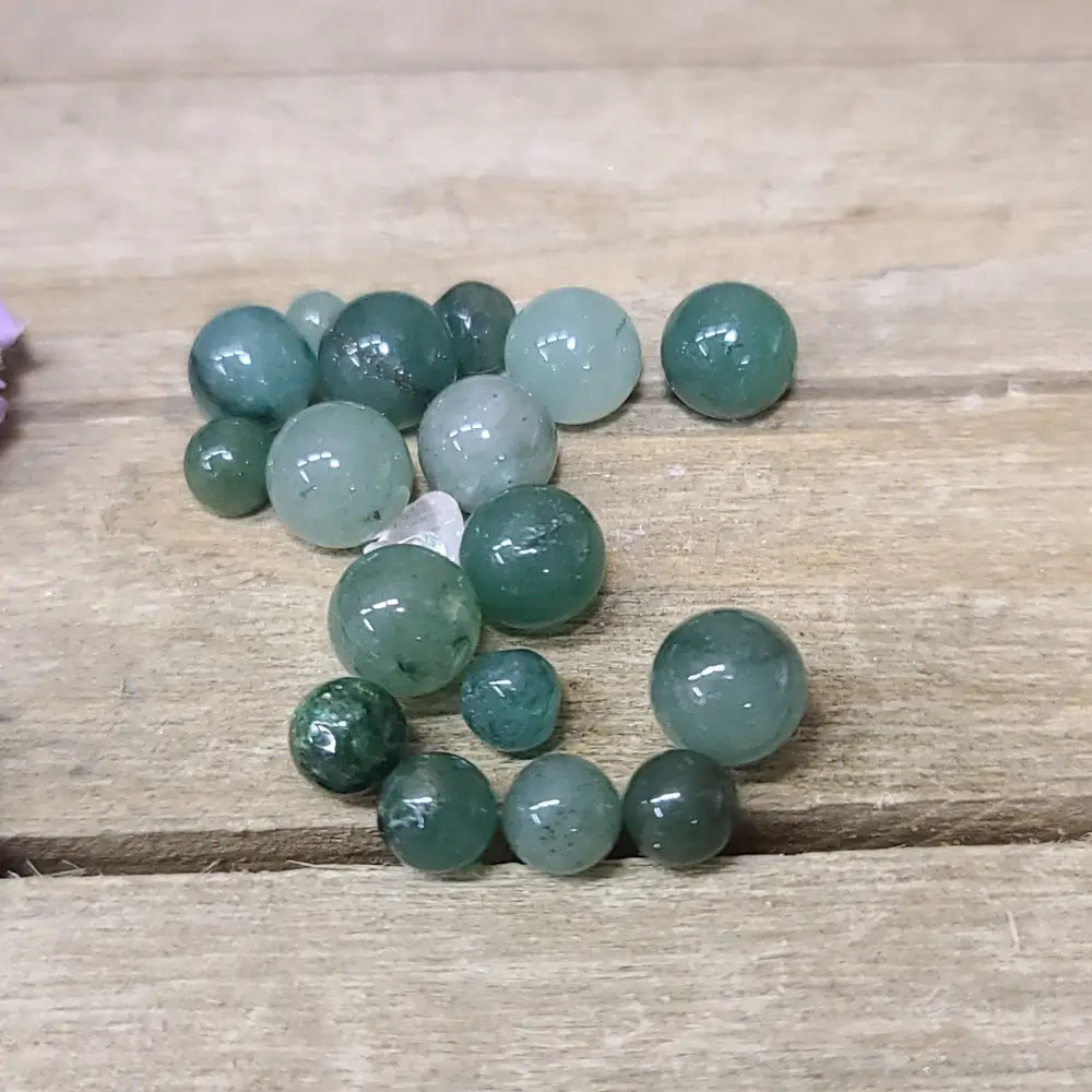 Green Aventurine Gridwork Mini Spheres 1 ounce bags - Spheres