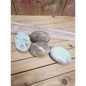 Green Moonstone Palmstones - 3 - Green Moonstone Large Palms - Intuitive Pick - PALM