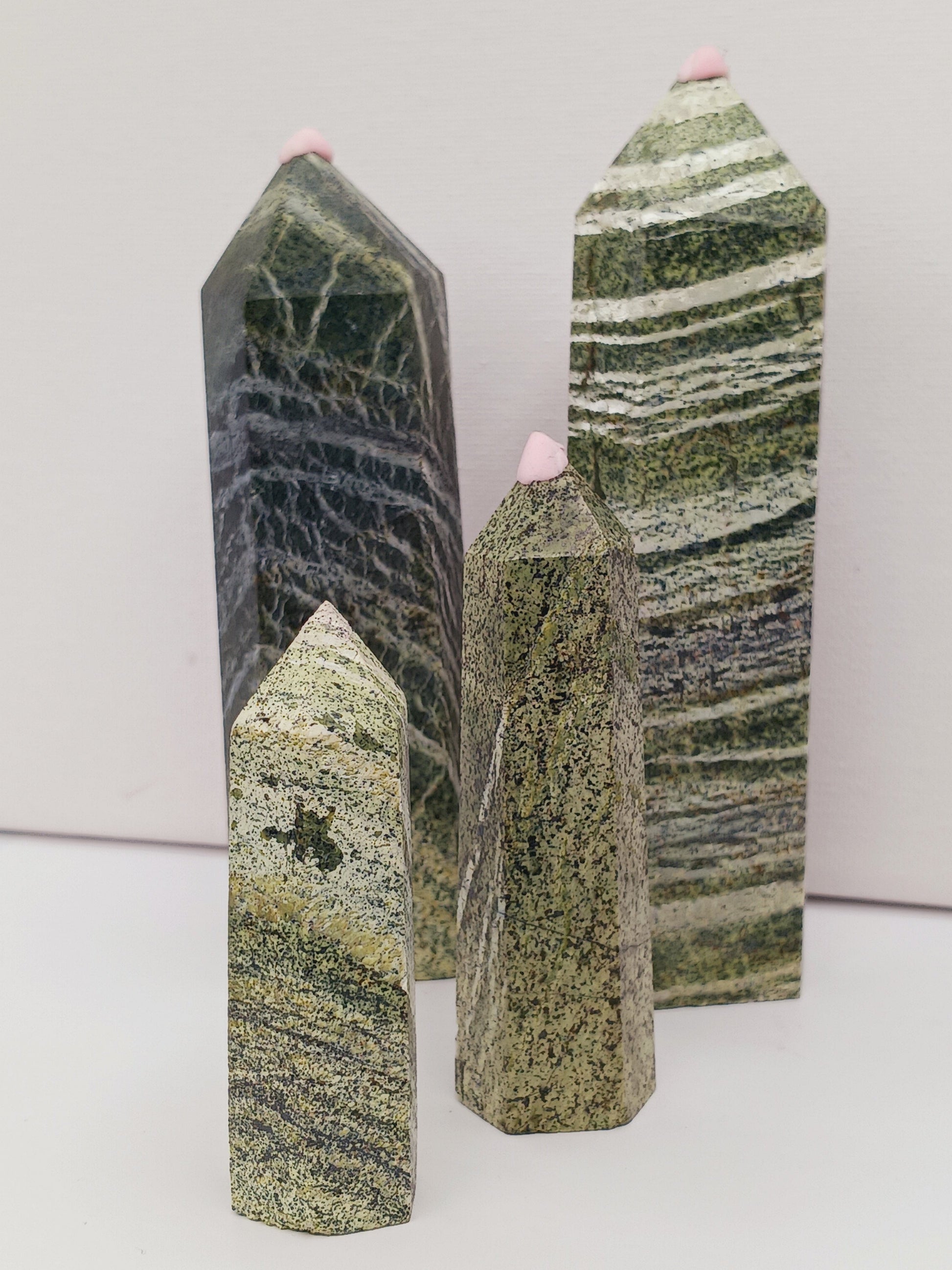 💚🦓 Green Zebra Jasper Tower – Balance Vitality and Grounding Energy - Towers