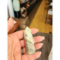 Hand-carved Green Zebra Jasper tower featuring bold green and white banded patterns, displayed on a white background.