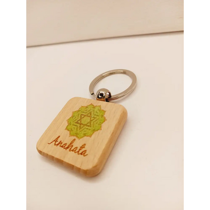 🌈 Handmade Wooden Chakra Keychains 🌈 - Anahata - Heart Chakra