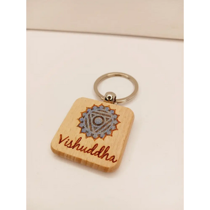 🌈 Handmade Wooden Chakra Keychains 🌈 - Vishuddha - Thoat Chakra