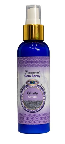 Harmonia Gem Intention Smudge Room Sprays (10 types)k - Clarity Crystal - Incense & Burners