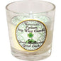 Soy votive candles with embedded gemstones, displayed on a white background. Perfect for intention setting, crystal energy, and sacred ambiance.