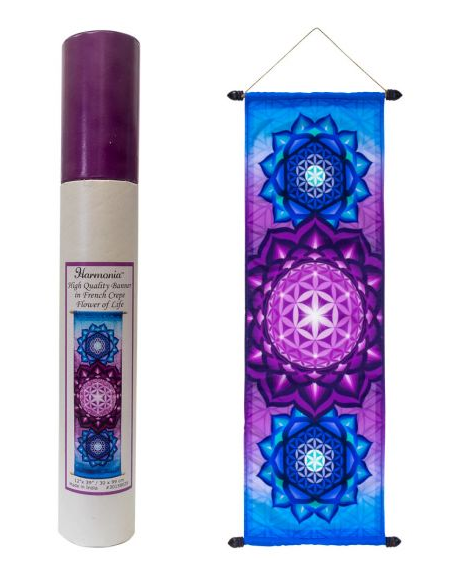 High Quality French Crepe Poly Banner - Flower of Life - Tapestry