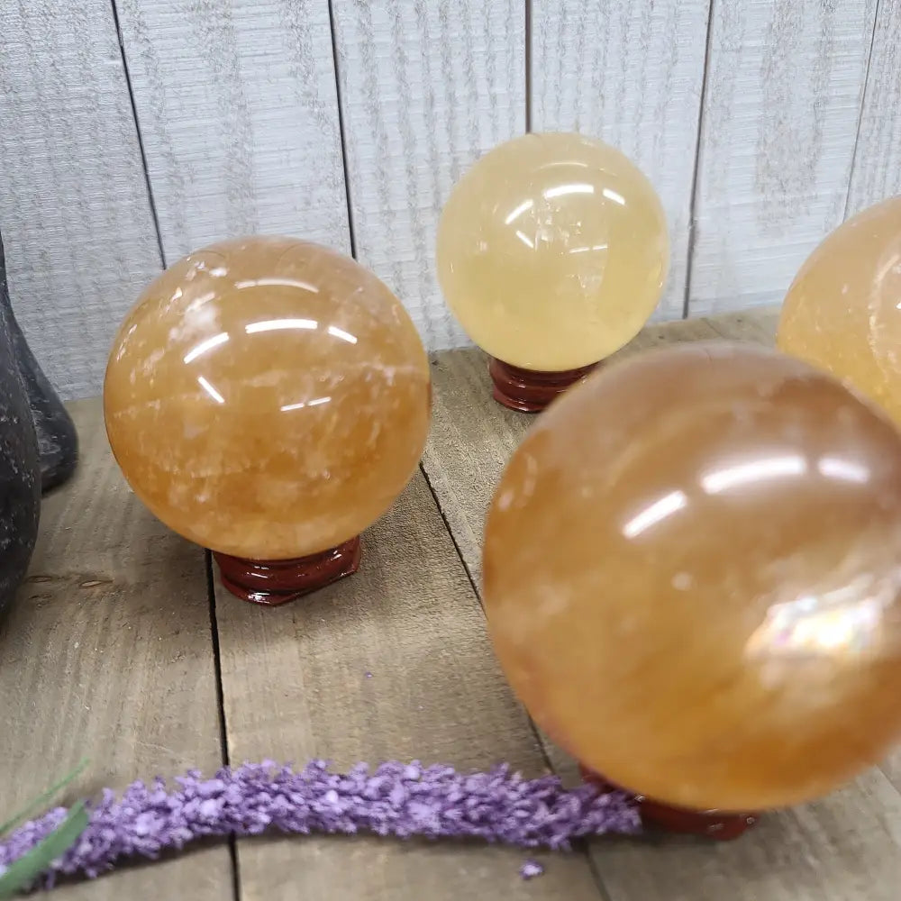 Honey Optical Calcite Sphere 2’’ - Spheres