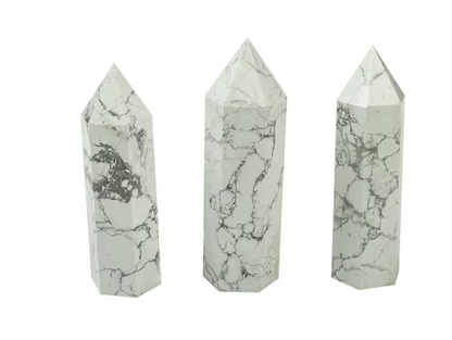 🤍✨ Howlite Point – Calming Clarity and Spiritual Connection ✨🤍 - Towers