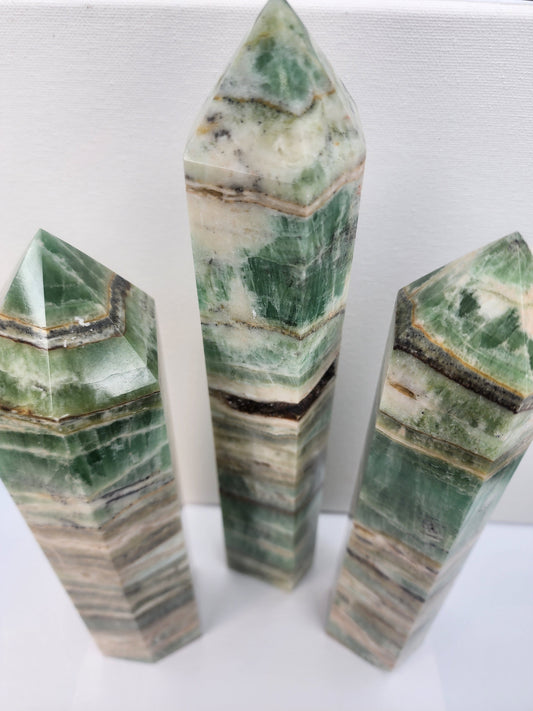 Huge Green Calcite Tower – Powerful Healing Stone 💚🔮