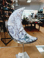 🌿🌙 Huge Moss Agate Moon on Stand – Growth Harmony and Earth Connection ✨ - 1 - Carvings