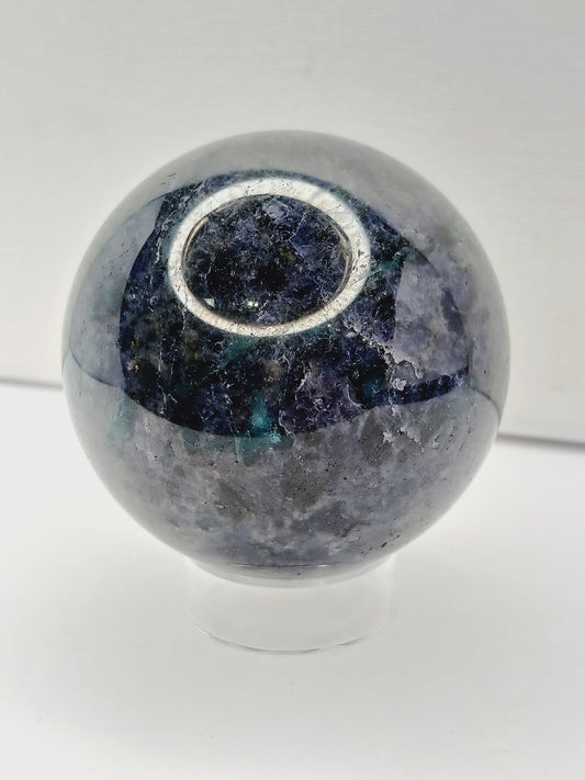 💙💚 Iolite & Emerald Sphere – Intuitive Insight & Heart-Centered Abundance! ✨ - 1 - Spheres