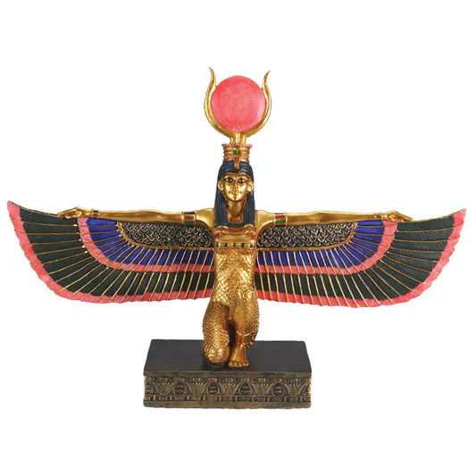 🌈 Isis with Open Wings Colorful Statue – Goddess of Magic Protection & Transformation (14.3’’) ✨ - Candles & Accessories