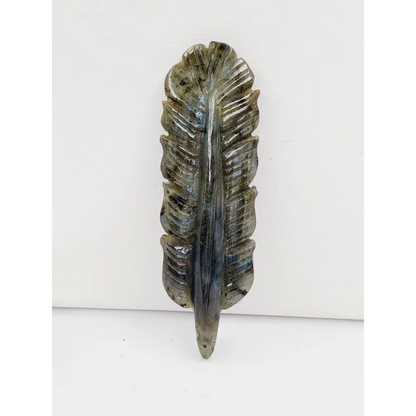 🪶✨ Labradorite Feather – Magic Protection and Spiritual Awakening 🌈 - 1 - Carvings