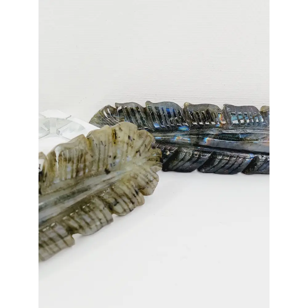 🪶✨ Labradorite Feather – Magic Protection and Spiritual Awakening 🌈 - Carvings