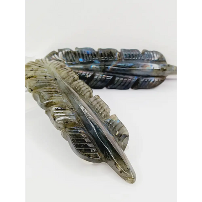 🪶✨ Labradorite Feather – Magic Protection and Spiritual Awakening 🌈 - Carvings