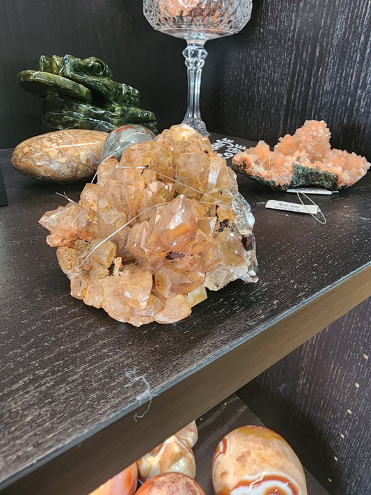 🍯🔴 Lambian Citrine on Red Calcite Matrix – Manifestation Vitality & Earthy Abundance! ✨ - Specimens
