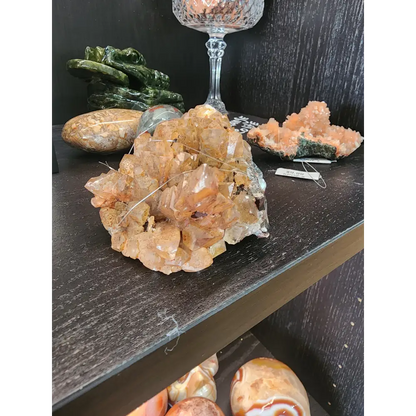 🍯🔴 Lambian Citrine on Red Calcite Matrix – Manifestation Vitality & Earthy Abundance! ✨ - Specimens