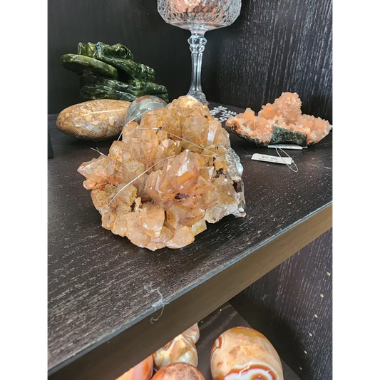 🍯🔴 Lambian Citrine on Red Calcite Matrix – Manifestation Vitality & Earthy Abundance! ✨ - Specimens