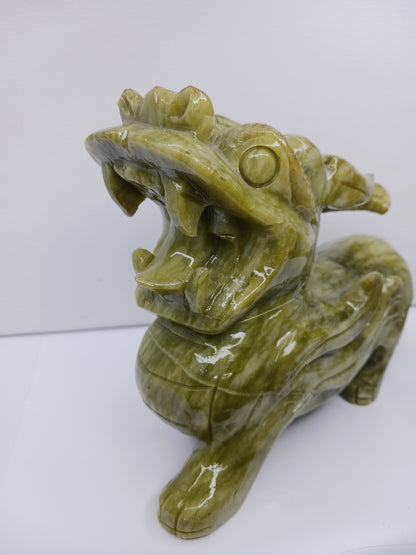 🐉💰 Large Pixiu Money Dragon 9.5 Inch – Luck Protection and New Beginnings ✨ - Carvings