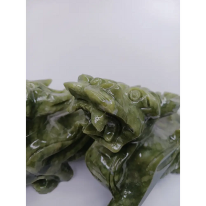 🐉💰 Large Pixiu Money Dragon Pair 8.5 x 5.25 Inch – Wealth Protection and Good Fortune ✨ - Carvings