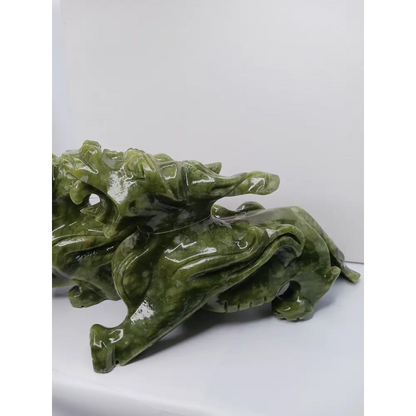 🐉💰 Large Pixiu Money Dragon Pair 8.5 x 5.25 Inch – Wealth Protection and Good Fortune ✨ - Carvings