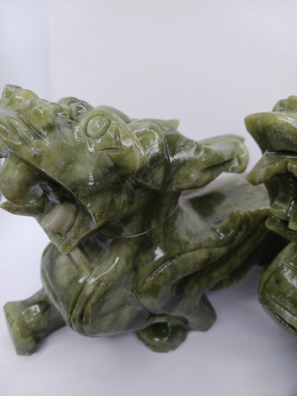 🐉💰 Large Pixiu Money Dragon Pair 8.5 x 5.25 Inch – Wealth Protection and Good Fortune ✨ - Carvings
