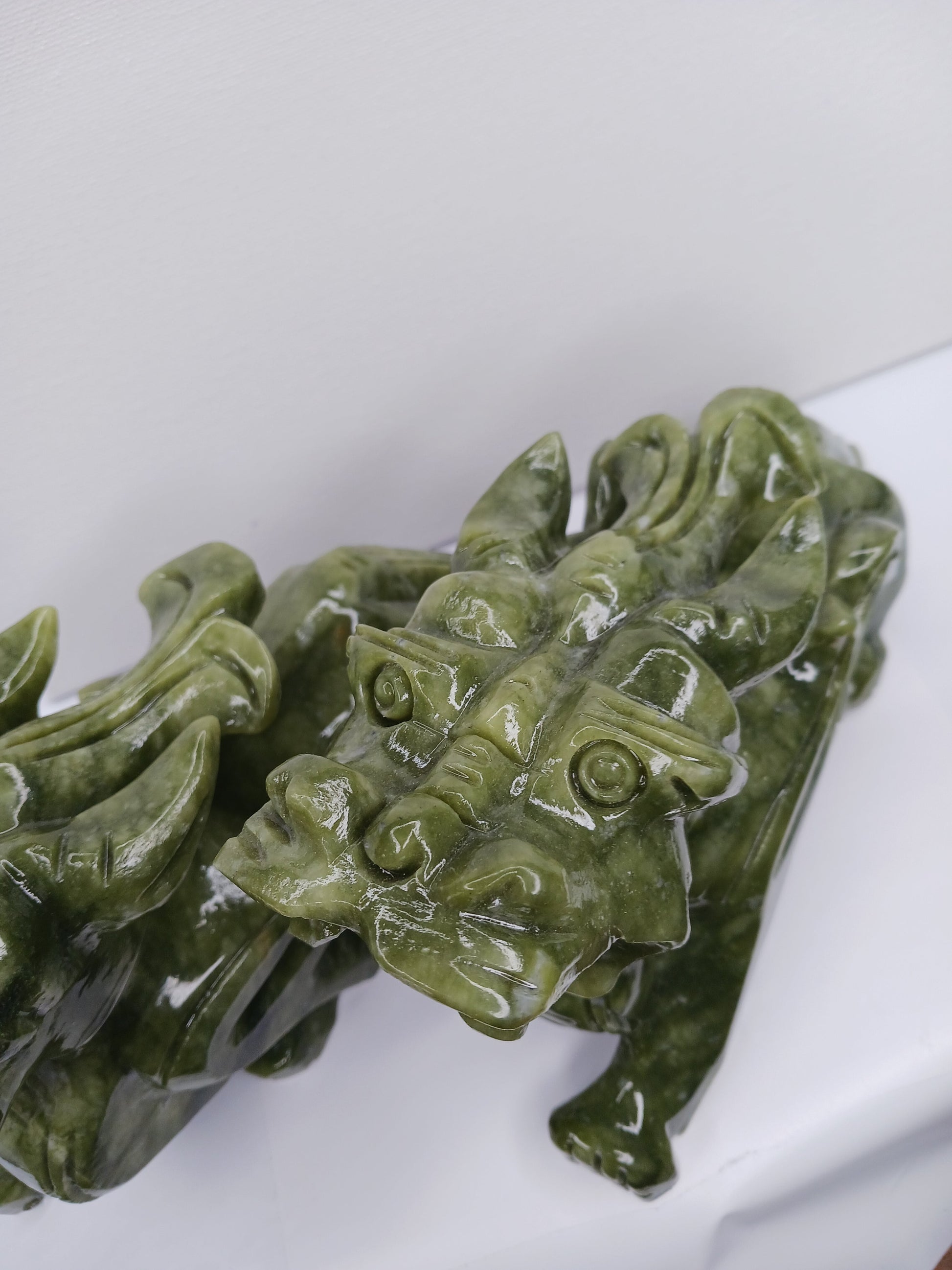 🐉💰 Large Pixiu Money Dragon Pair 8.5 x 5.25 Inch – Wealth Protection and Good Fortune ✨ - Carvings