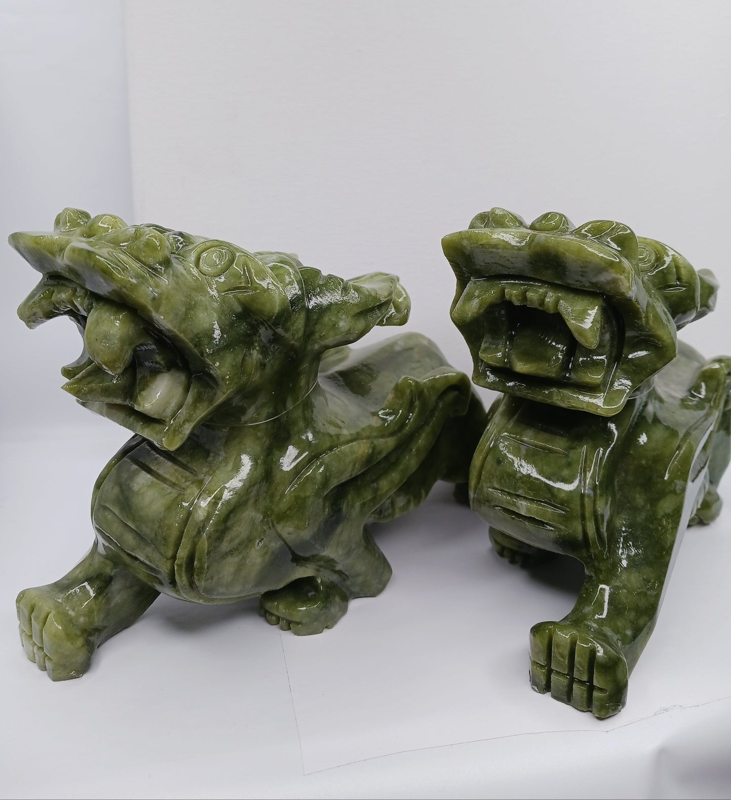 🐉💰 Large Pixiu Money Dragon Pair 8.5 x 5.25 Inch – Wealth Protection and Good Fortune ✨ - Carvings
