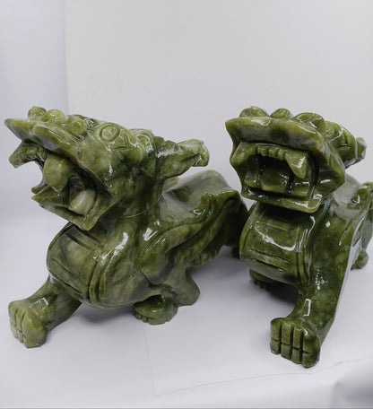 🐉💰 Large Pixiu Money Dragon Pair 8.5 x 5.25 Inch – Wealth Protection and Good Fortune ✨ - Carvings