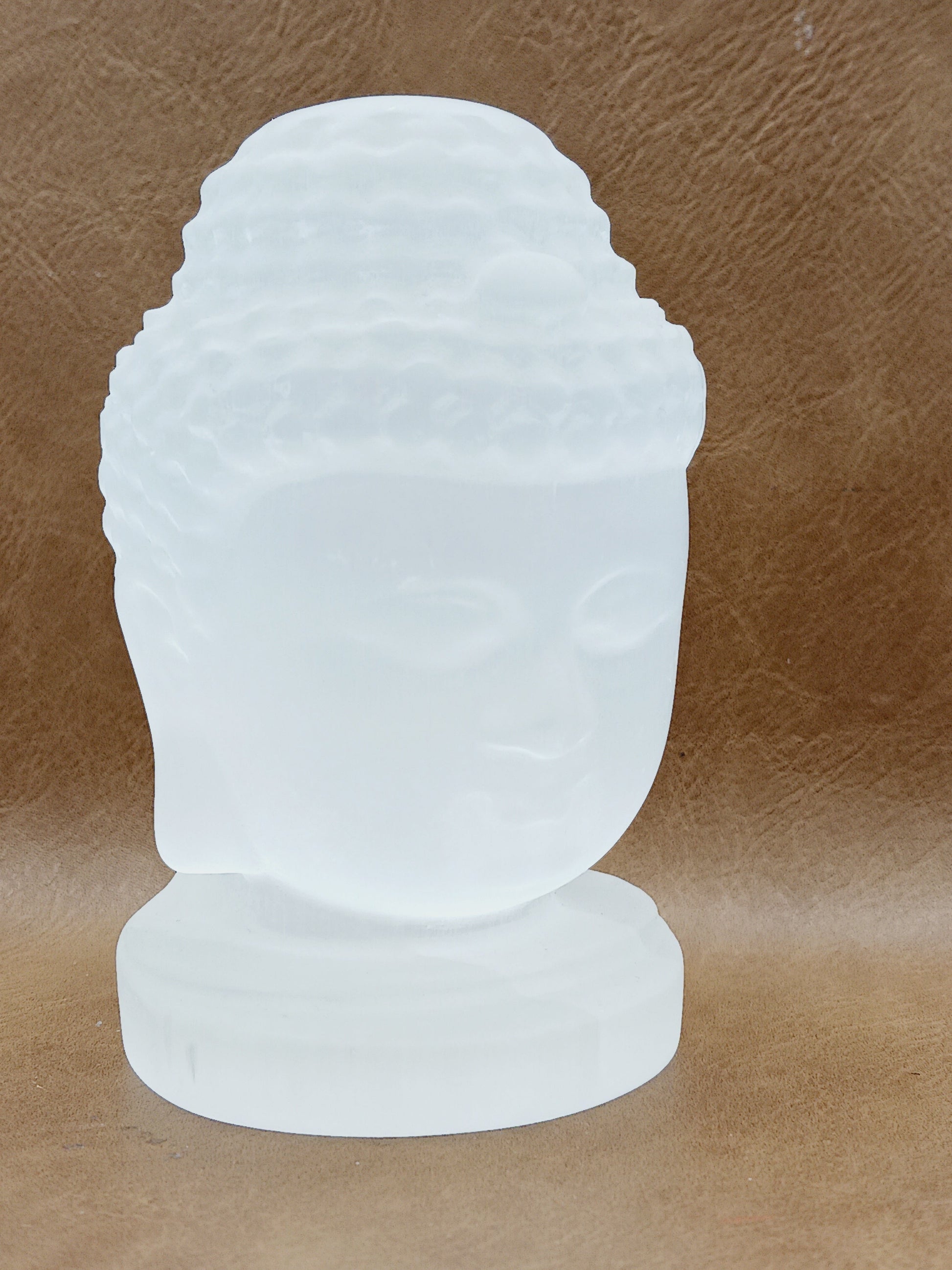 🤍✨ Large Selenite Buddha Head Carving – Enlightenment Serenity and High-Vibrational Clarity! 🧘 - Carvings