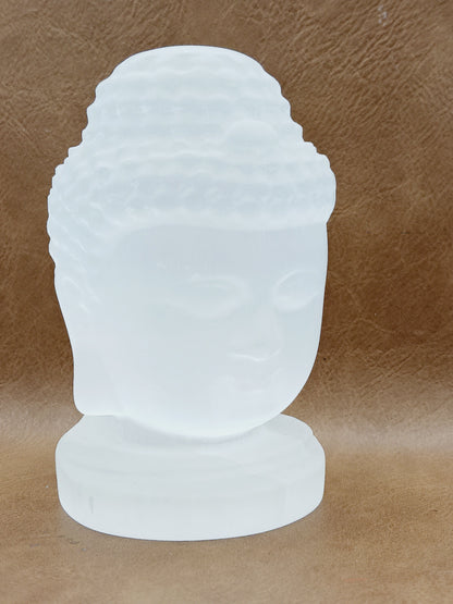 🤍✨ Large Selenite Buddha Head Carving – Enlightenment Serenity and High-Vibrational Clarity! 🧘 - Carvings