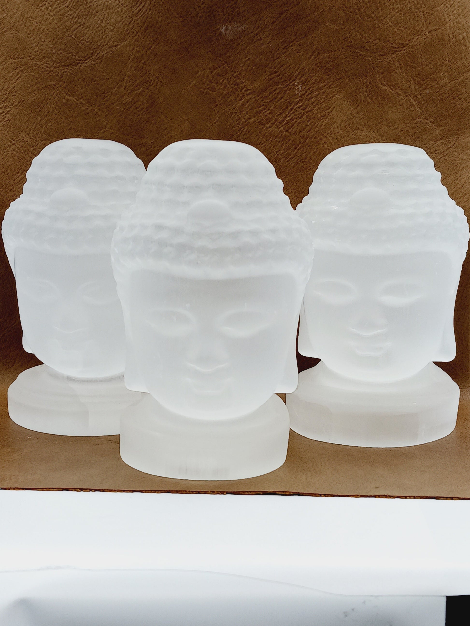 🤍✨ Large Selenite Buddha Head Carving – Enlightenment Serenity and High-Vibrational Clarity! 🧘 - Carvings