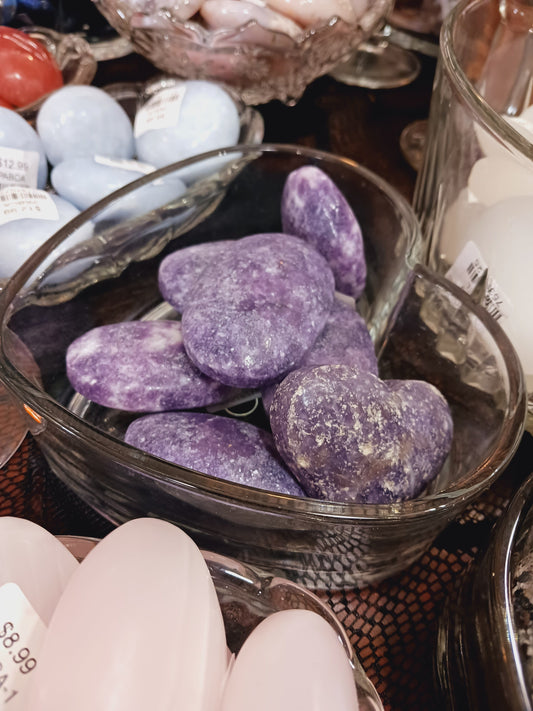 💜🌿 Lepidolite Palmstone Intuitive Pick – Calm Balance and Emotional Healing ✨ - PALM