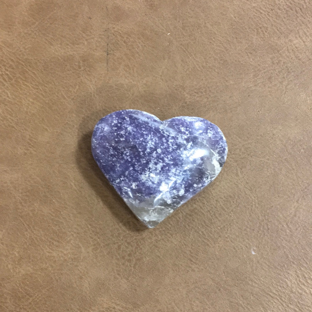 Lepidolite Palmstones - Hearts - PALM