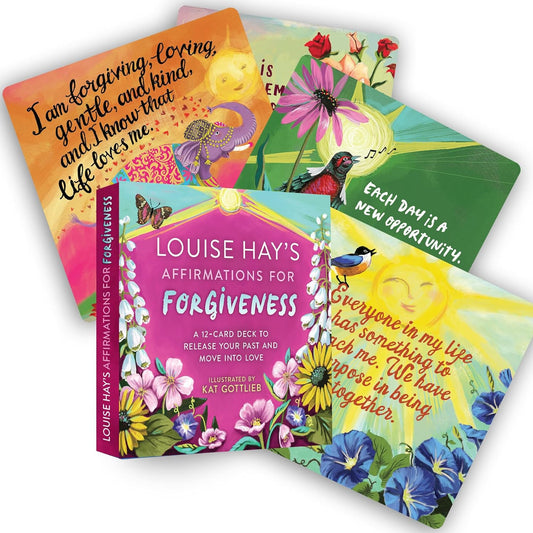 Louise Hay’s Affirmations for Forgiveness: A 12-Card Deck to Release Your Past and Move into Love Cards - Tarot Decks &