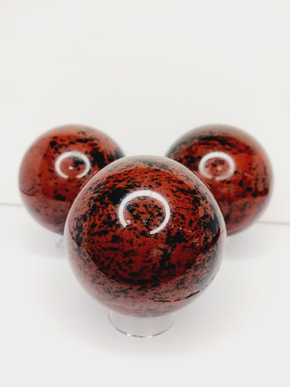 🌰🖤 Mahogany Obsidian Spheres – Grounding Protection & Strength! ✨ - Spheres