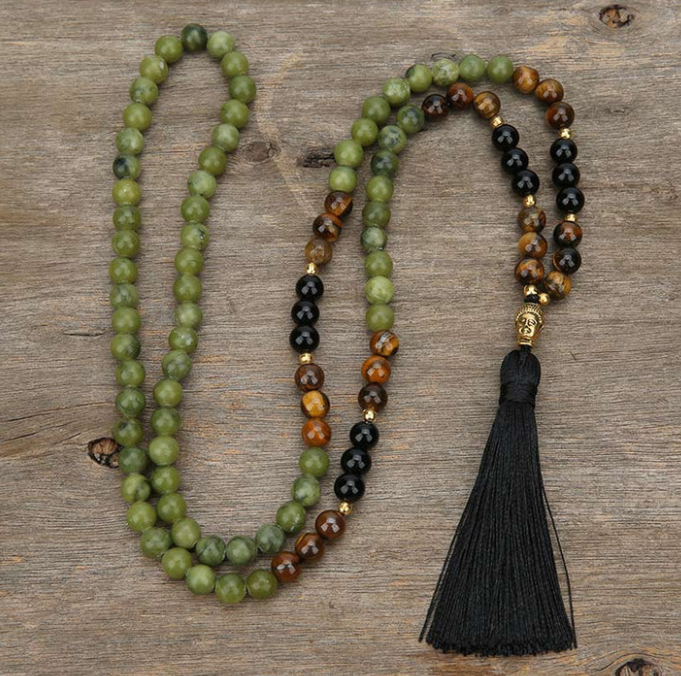Mala Beads - Southern Jade and Tigers Eye - Jewelry