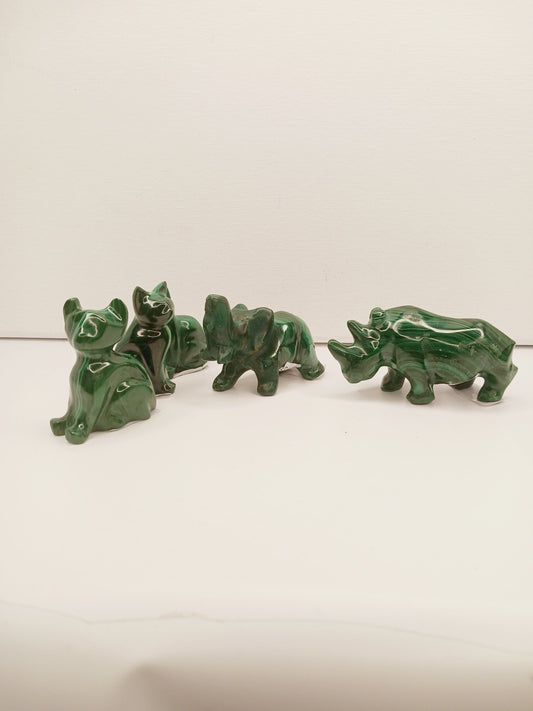 🐾💚 Malachite Animal Carvings – Transformation Protection and Heart Healing ✨